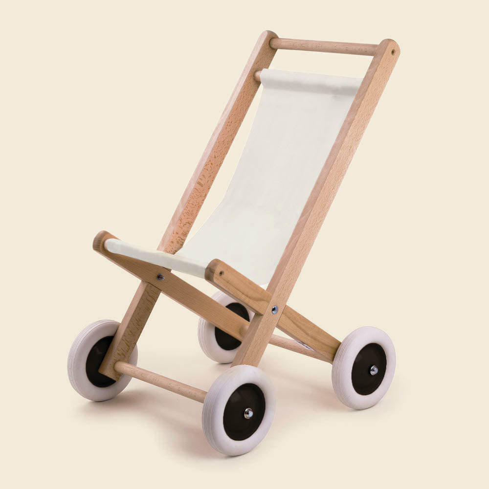 Wooden Stroller with Natural Fabric