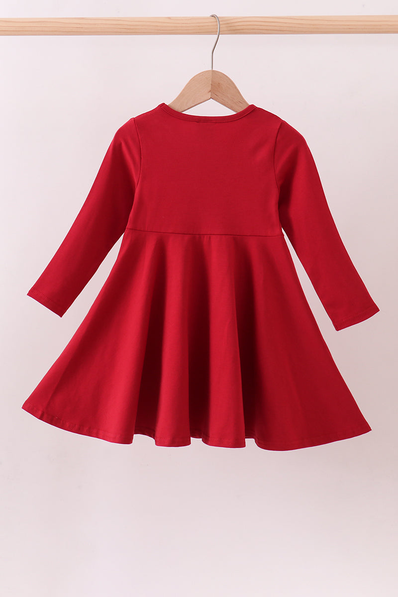 Premium Red Alabama Elephant Applique Dress