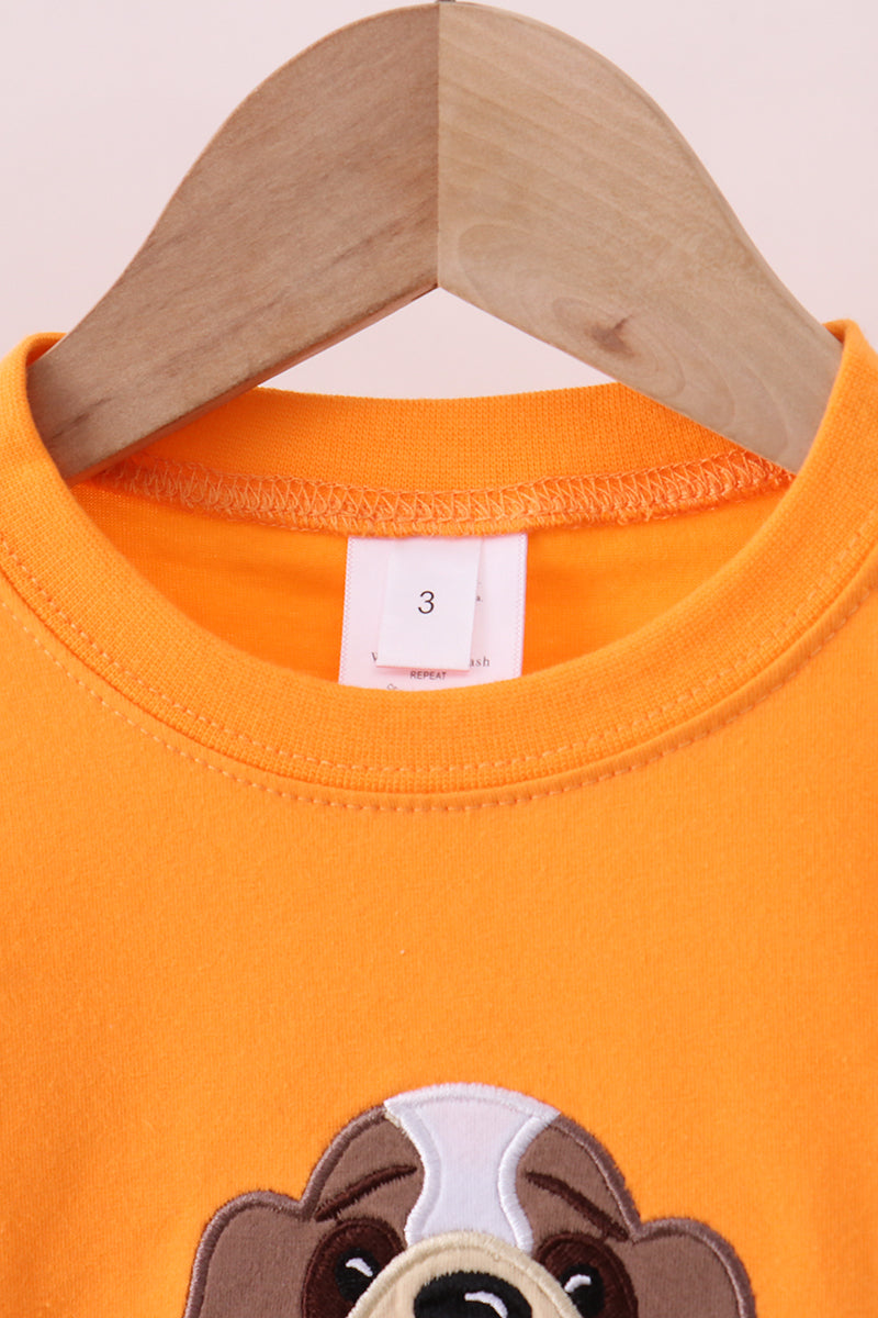 Premium Orange Tennessee Puppy Applique Top