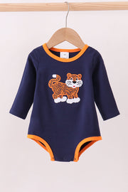 Premium Navy Auburn Tiger Applique Bubble