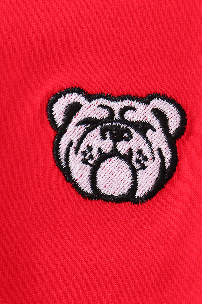 Premium Red Georgia Bulldog Embroidery Cardigan
