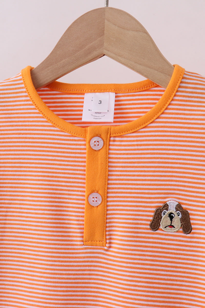 Premium Orange Tennessee Puppy Stripe Pants Set