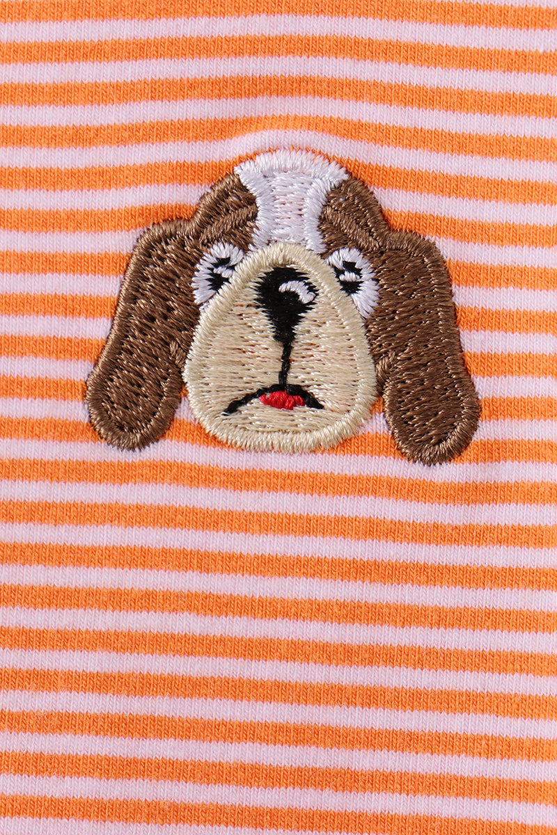 Premium Orange Tennessee Puppy Stripe Pants Set