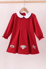 Premium Maroon Alabama Elephant Applique Dress