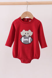 Premium Maroon Alabama Elephant Football Applique Bubble