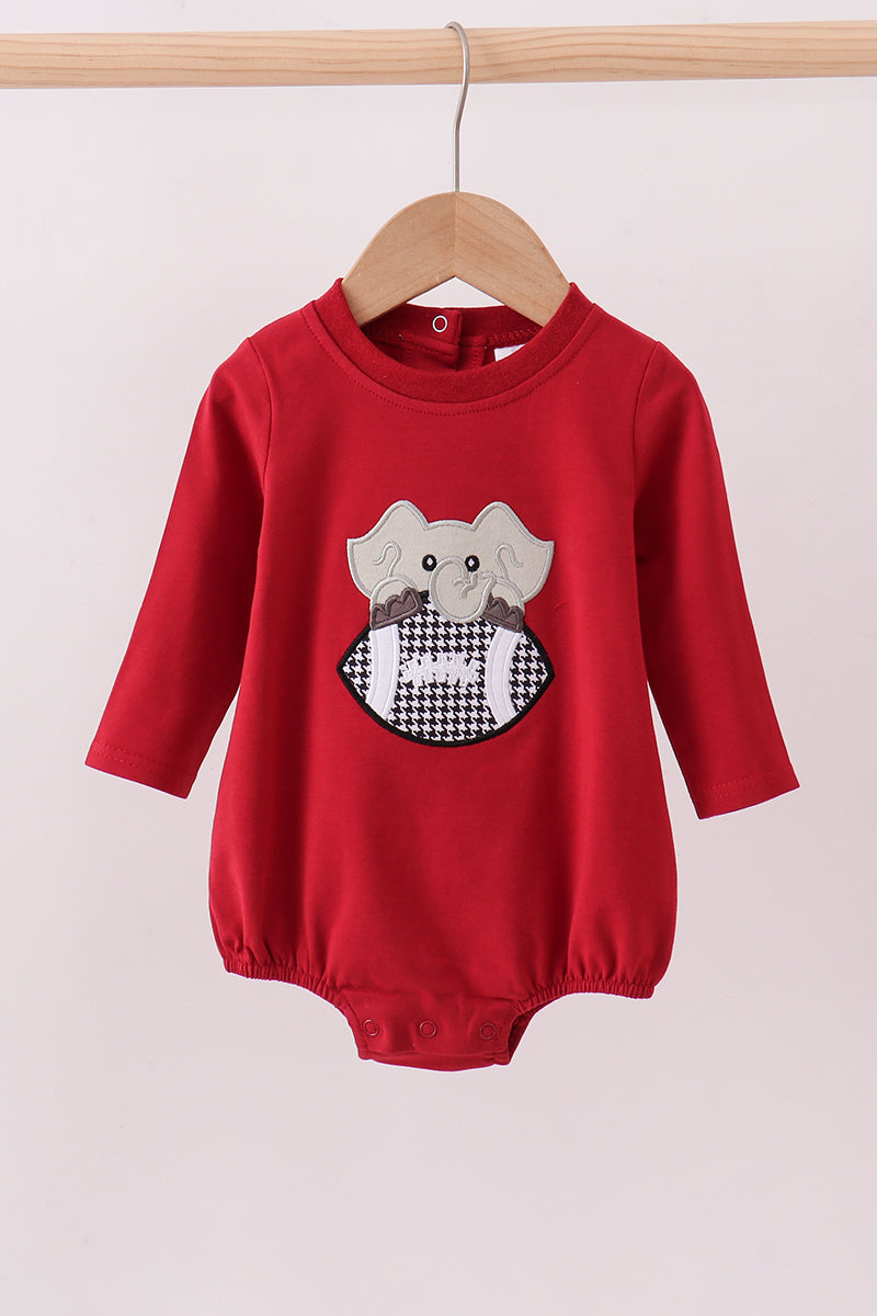Premium Maroon Alabama Elephant Football Applique Bubble