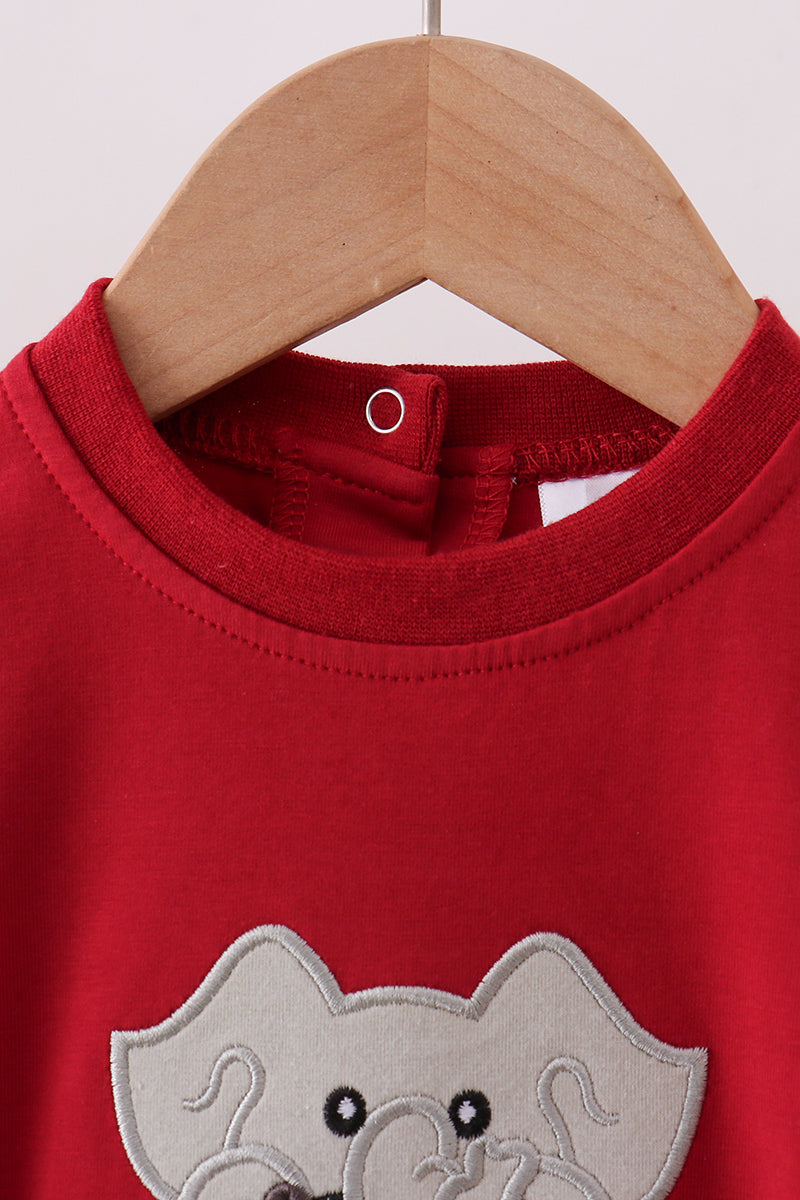 Premium Maroon Alabama Elephant Football Applique Bubble