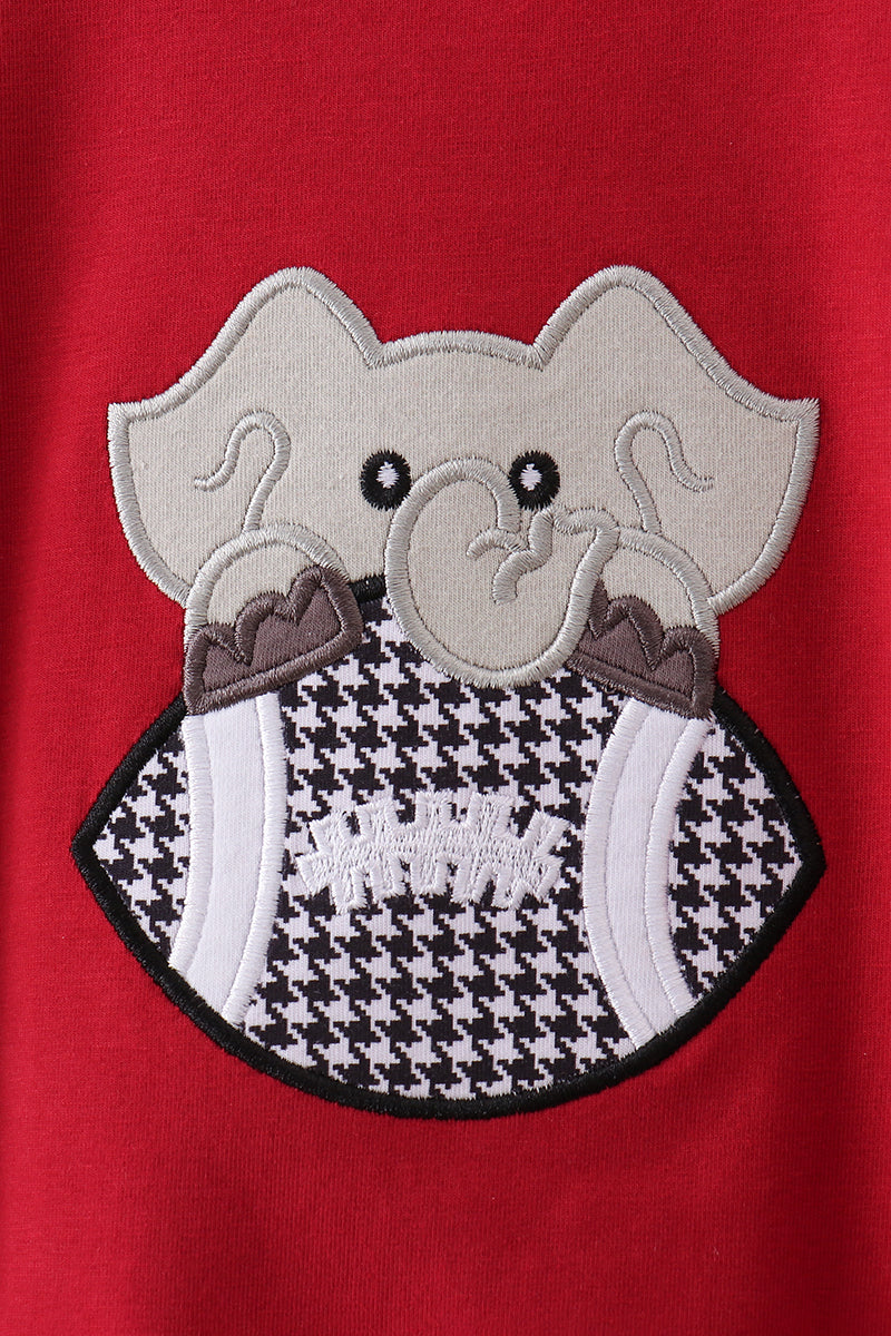 Premium Maroon Alabama Elephant Football Applique Bubble