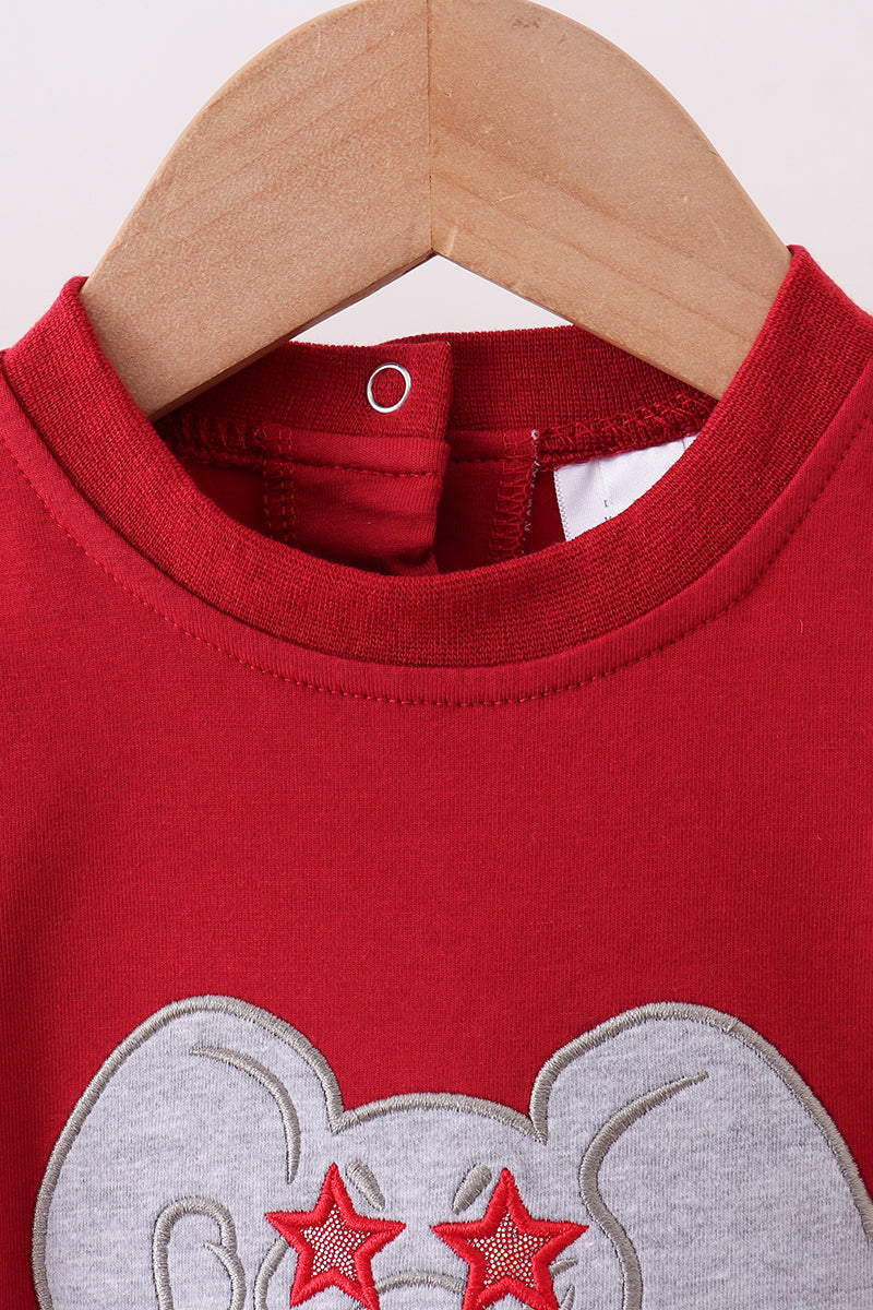 Maroon Elephant Alabama Football Applique Bubble