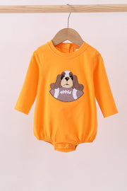 Premium Orange Tennessee Puppy Football Applique Bubble