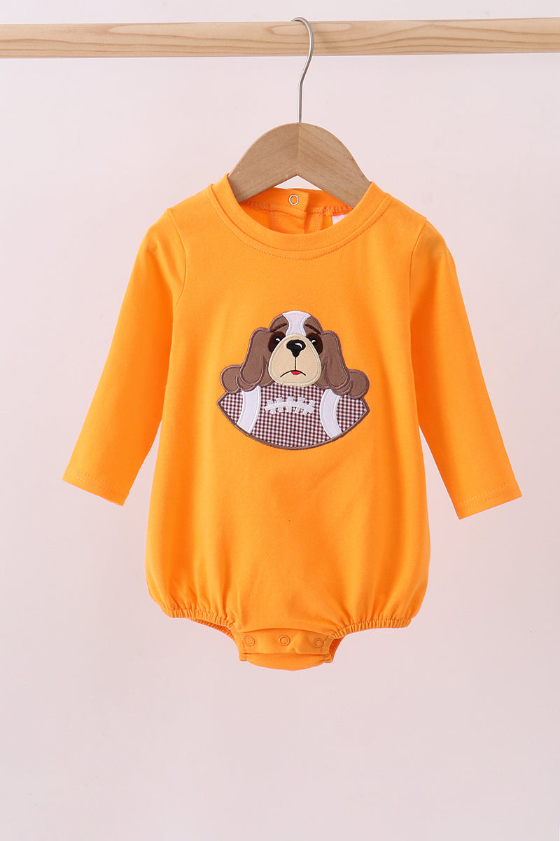 Premium Orange Tennessee Puppy Football Applique Bubble