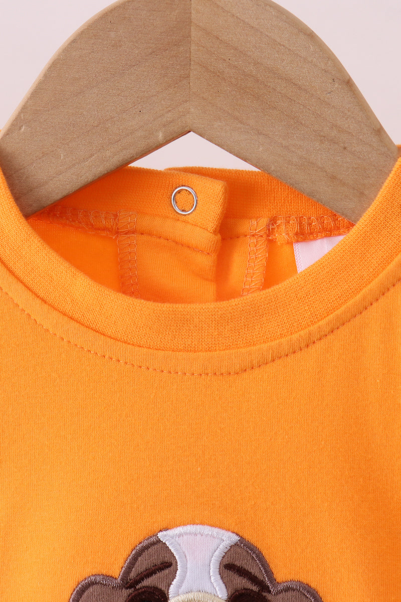 Premium Orange Tennessee Puppy Football Applique Bubble
