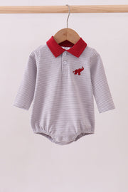 Premium Maroon Alabama Elephant Embroidery Stripe Bubble