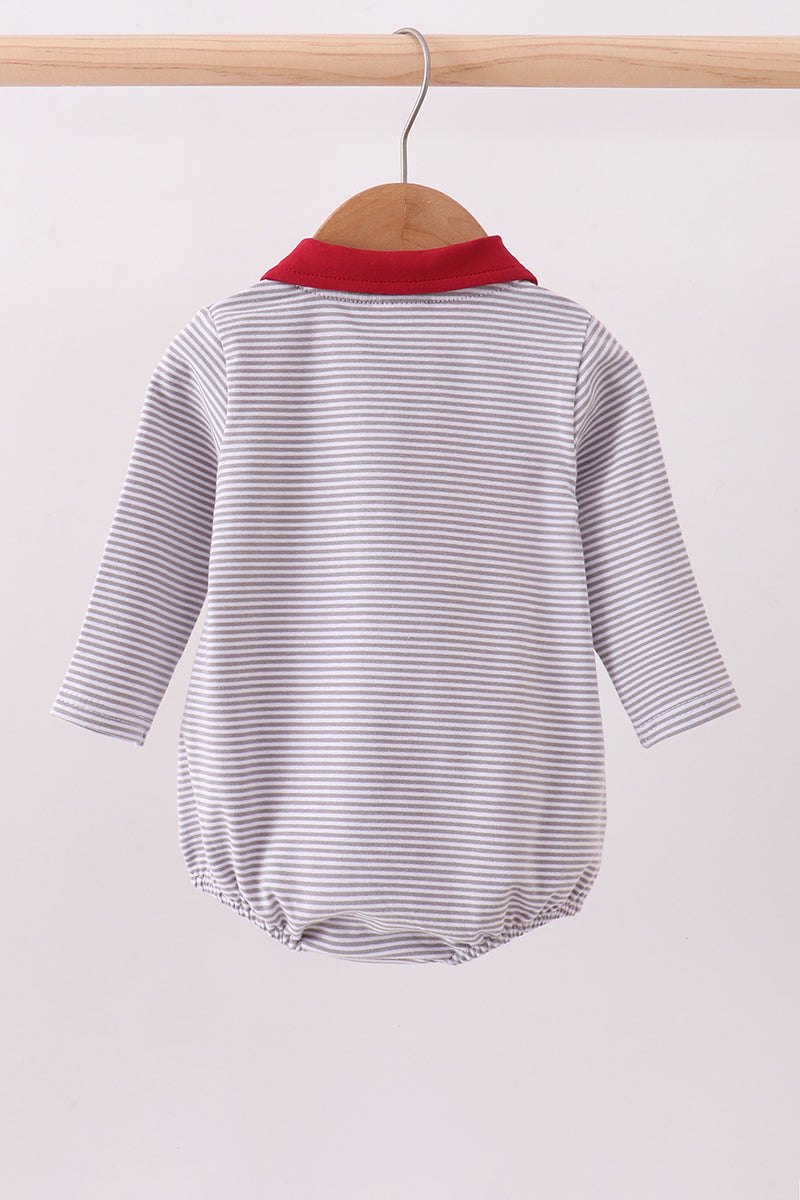 Premium Maroon Alabama Elephant Embroidery Stripe Bubble