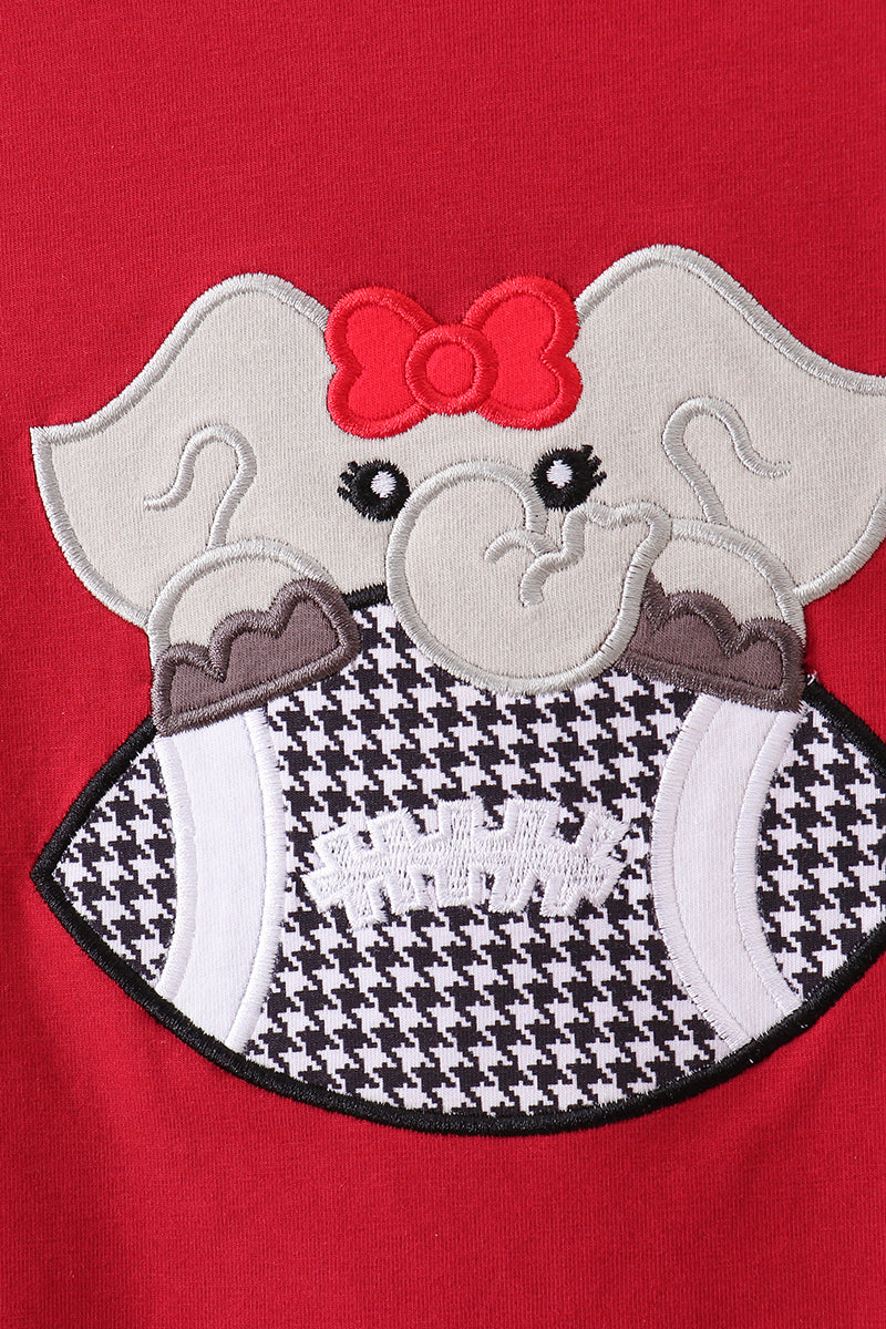 Premium Maroon Alabama Elephant Football Applique Top