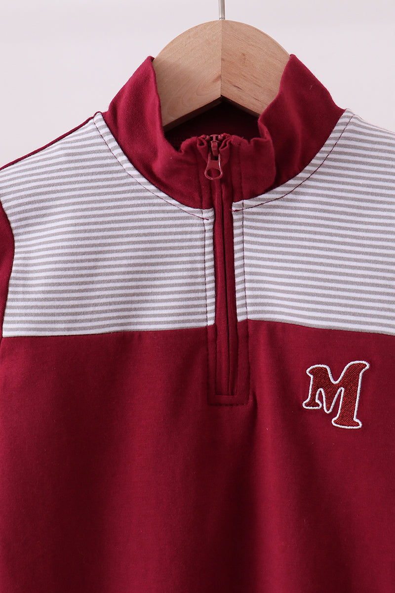 Premium Maroon Mississippi Embroidery Top