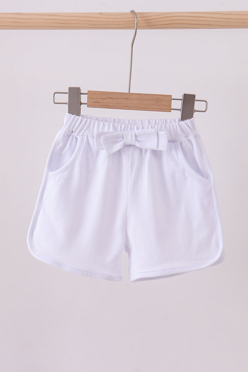 Premium White Bow Shorts