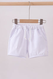 Premium White Drawstring Shorts