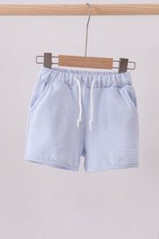 Premium Blue&white Stripe Drawstring Shorts