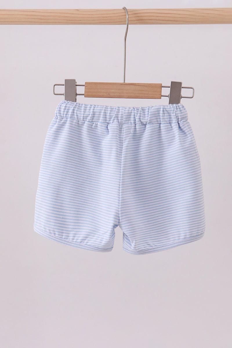 Premium Blue&white Stripe Drawstring Shorts