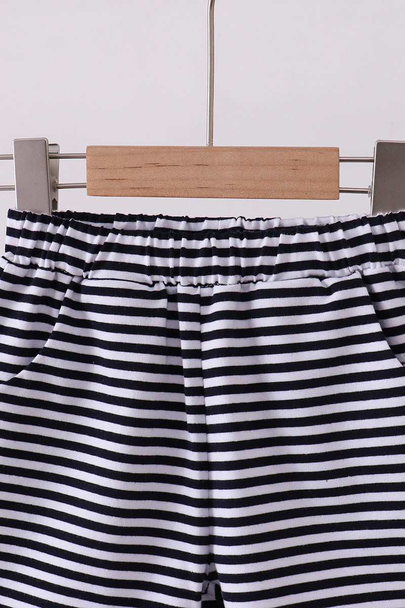 Premium Navy&white Stripe Shorts