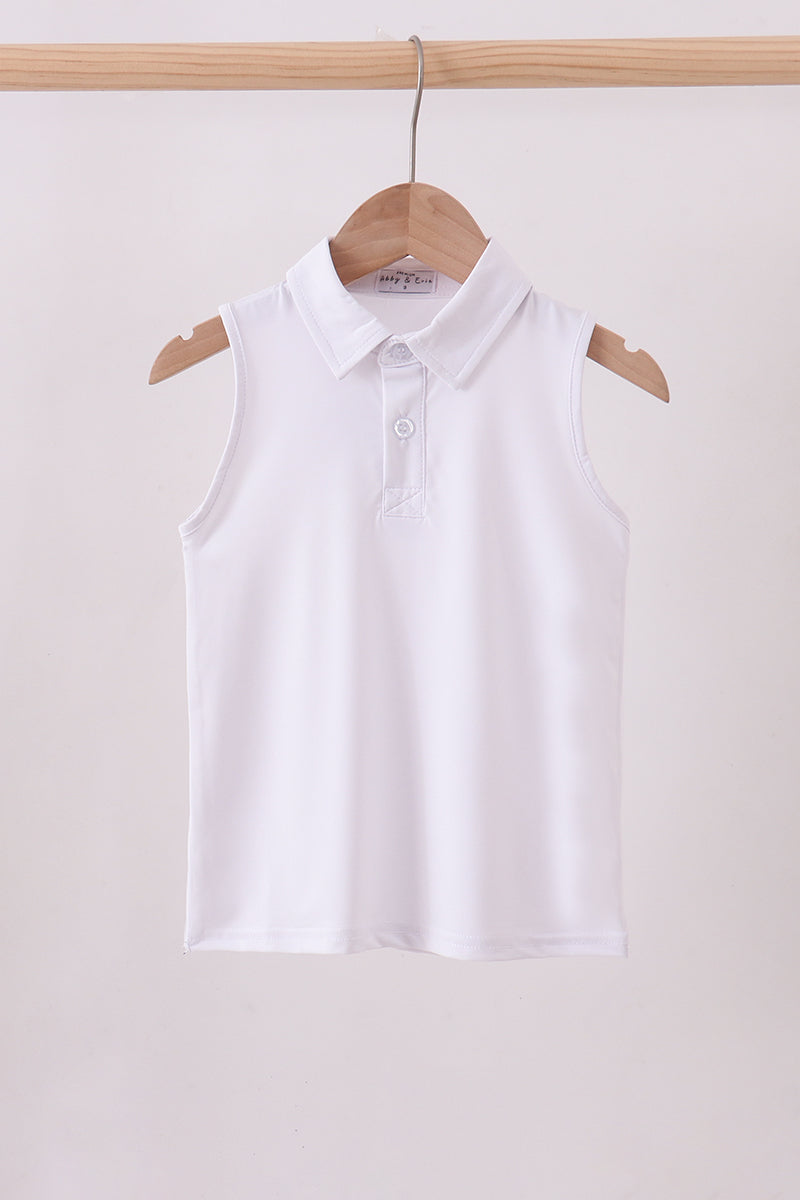 White Everyday Collared Tank