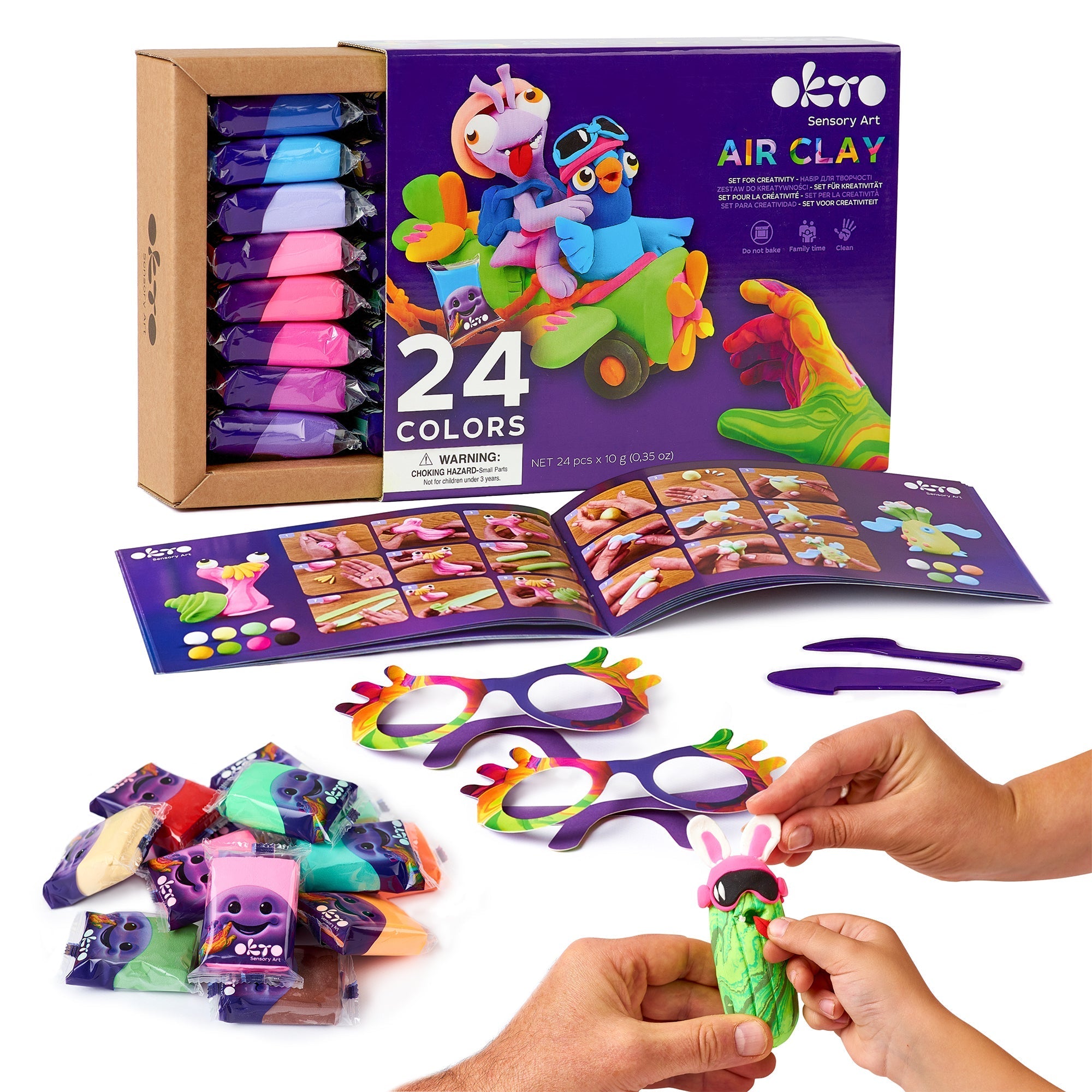 Okto Air Clay Set For Creativity – 24 Colors