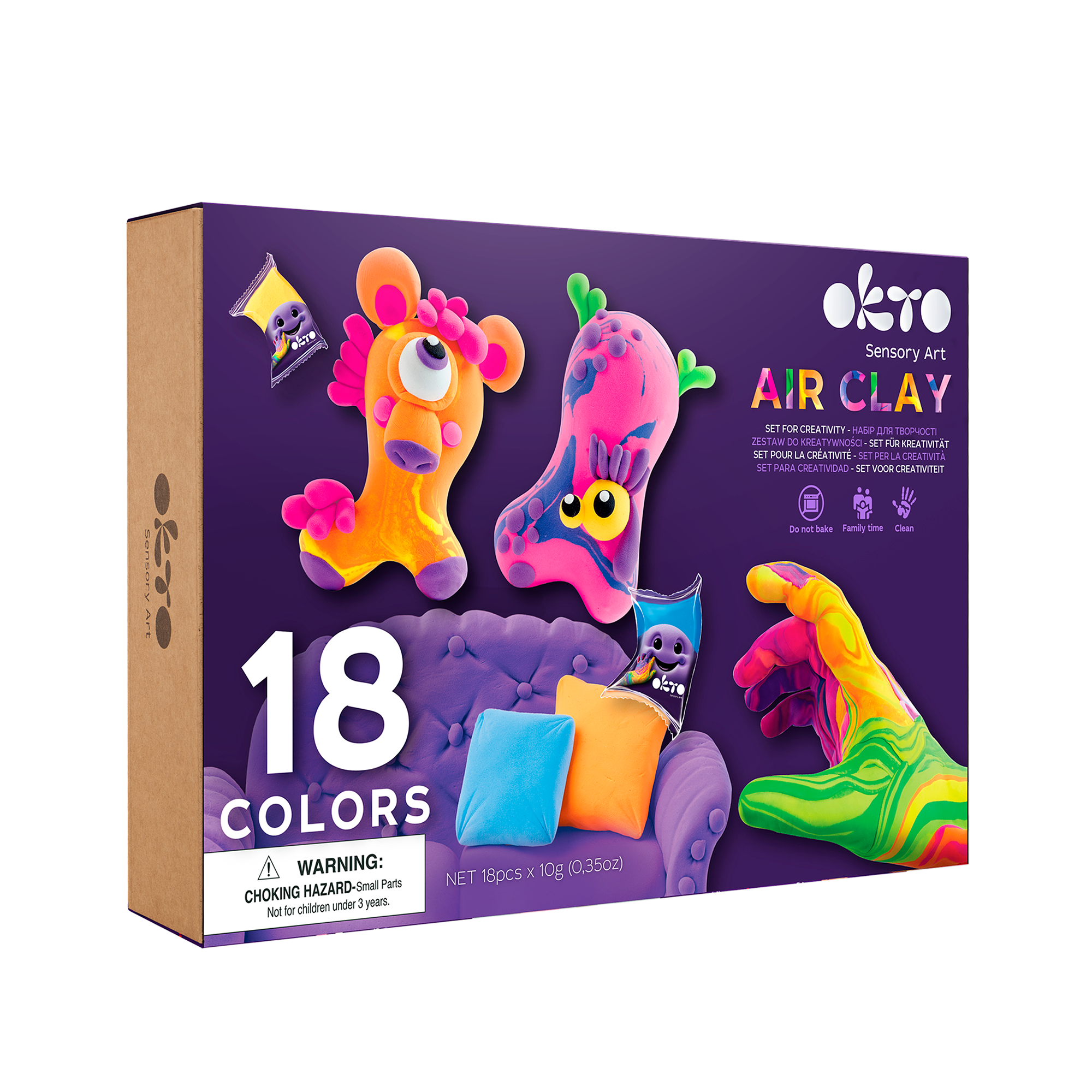 Okto Air Clay Set For Creativity – 18 Colors