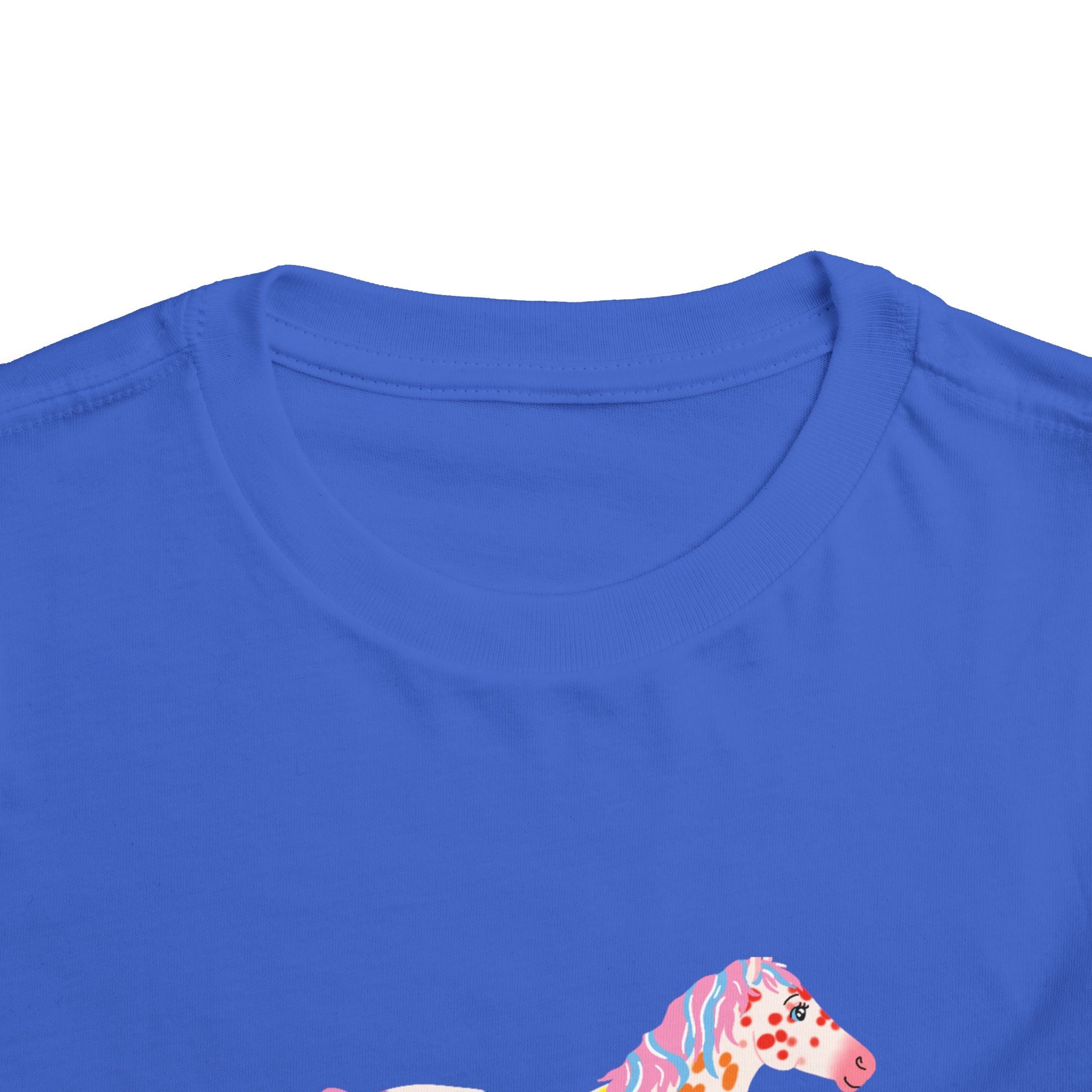 Rainbow On My Parade Horse Toddler Short Sleeve Tee Shirt