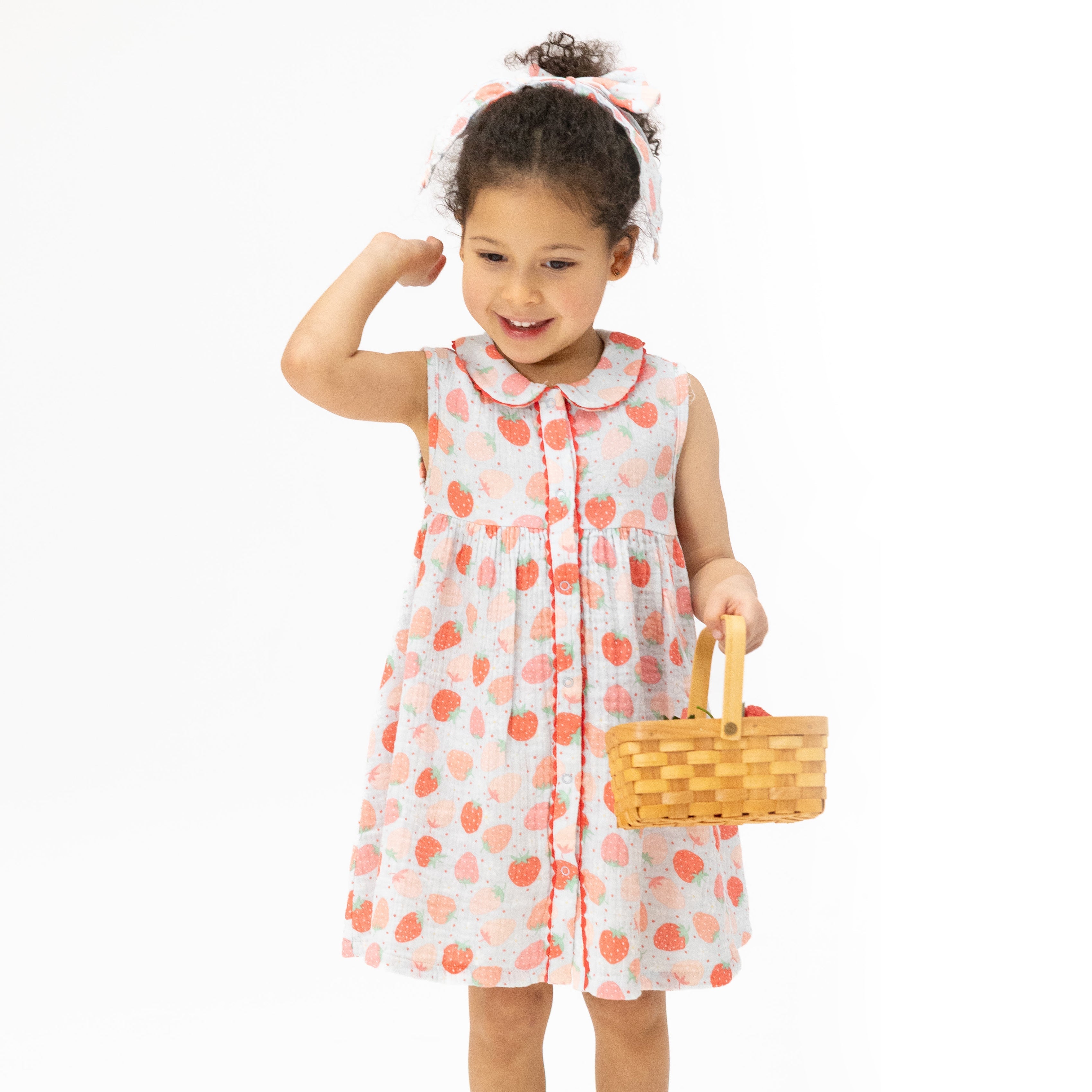 Strawberry Bliss - Jill Dress With Bloomer & Large Bow