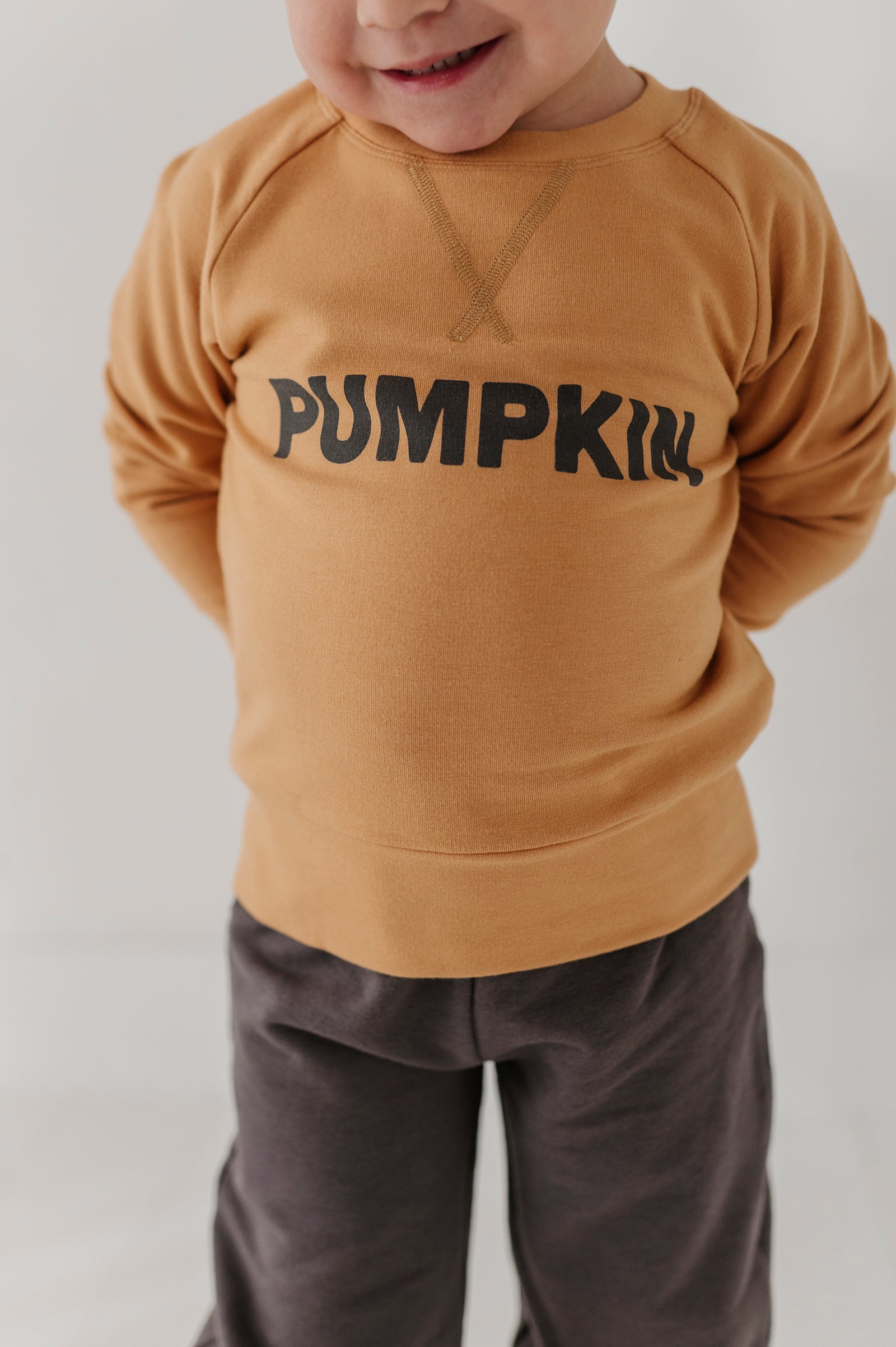 Boys Raglan Sweatshirt In Pumpkin
