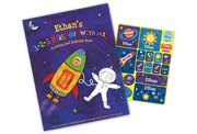 1-2-3 Blast Off With Me Personalized Coloring Book and Sticker Gift Set