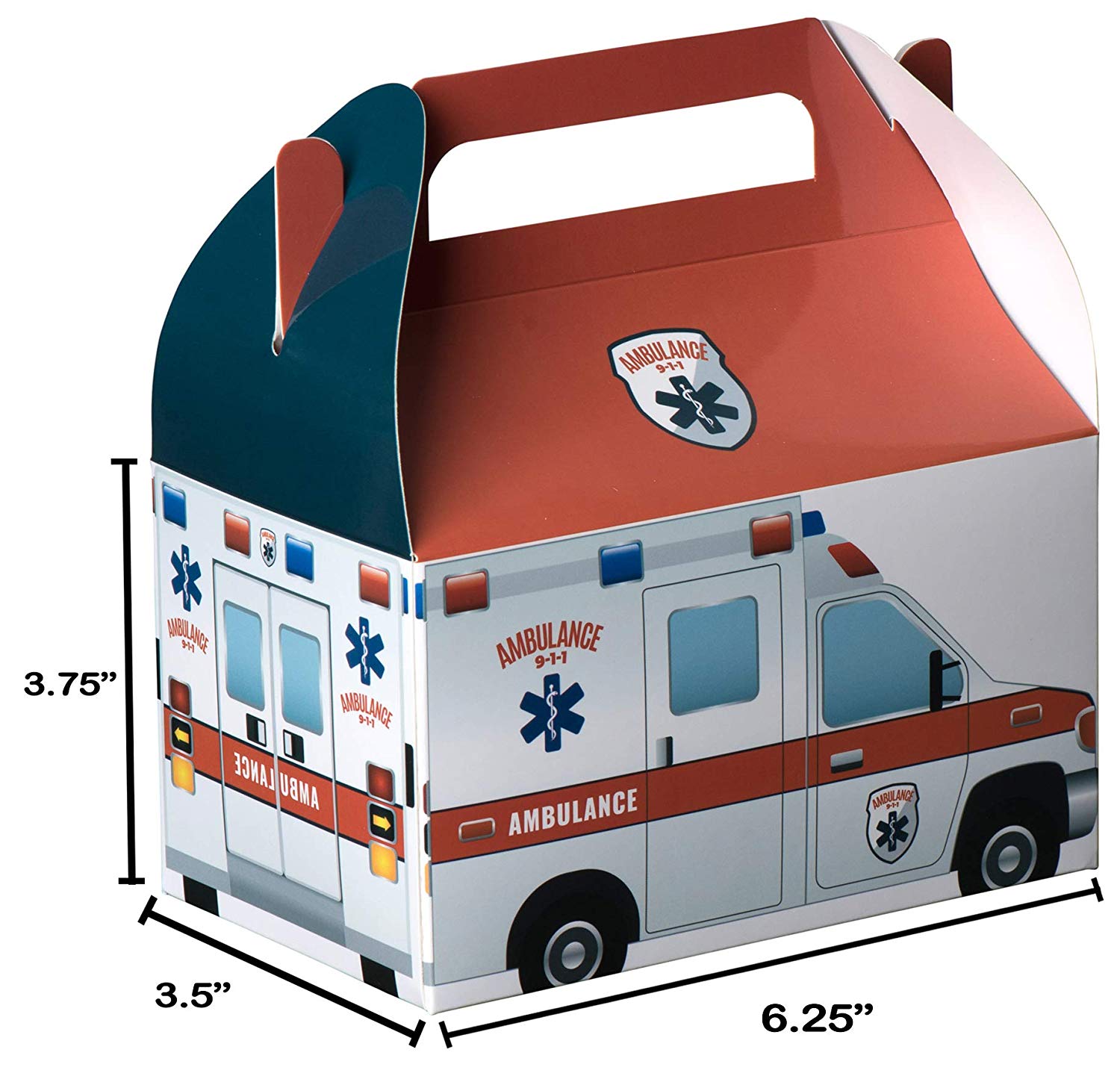 Ambulance Paper Treat Boxes 20 Pack 6.25" X 3.75" X 3.5"