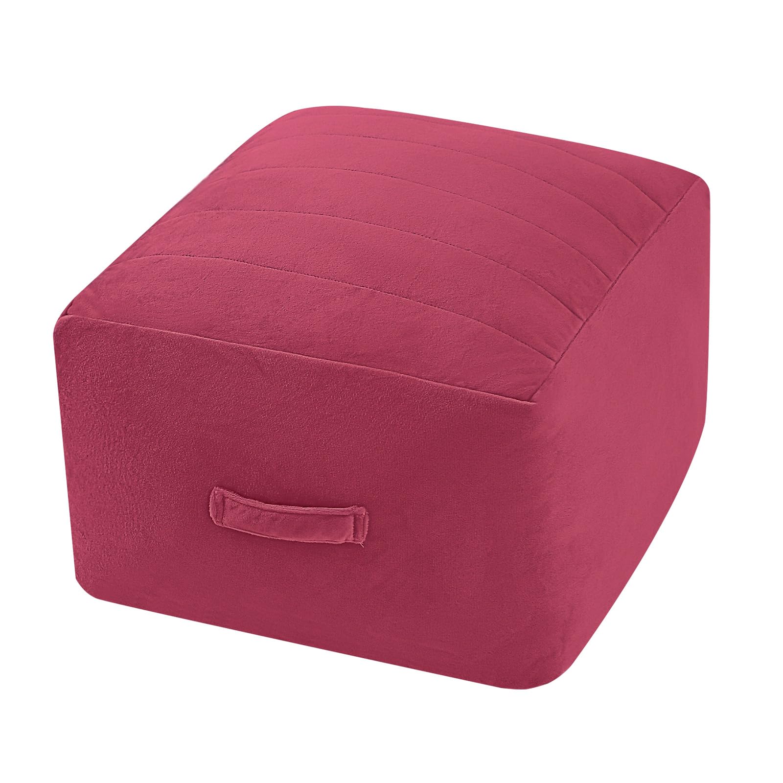 Grid Square Pouf Ottoman, 20"x20"x15"
