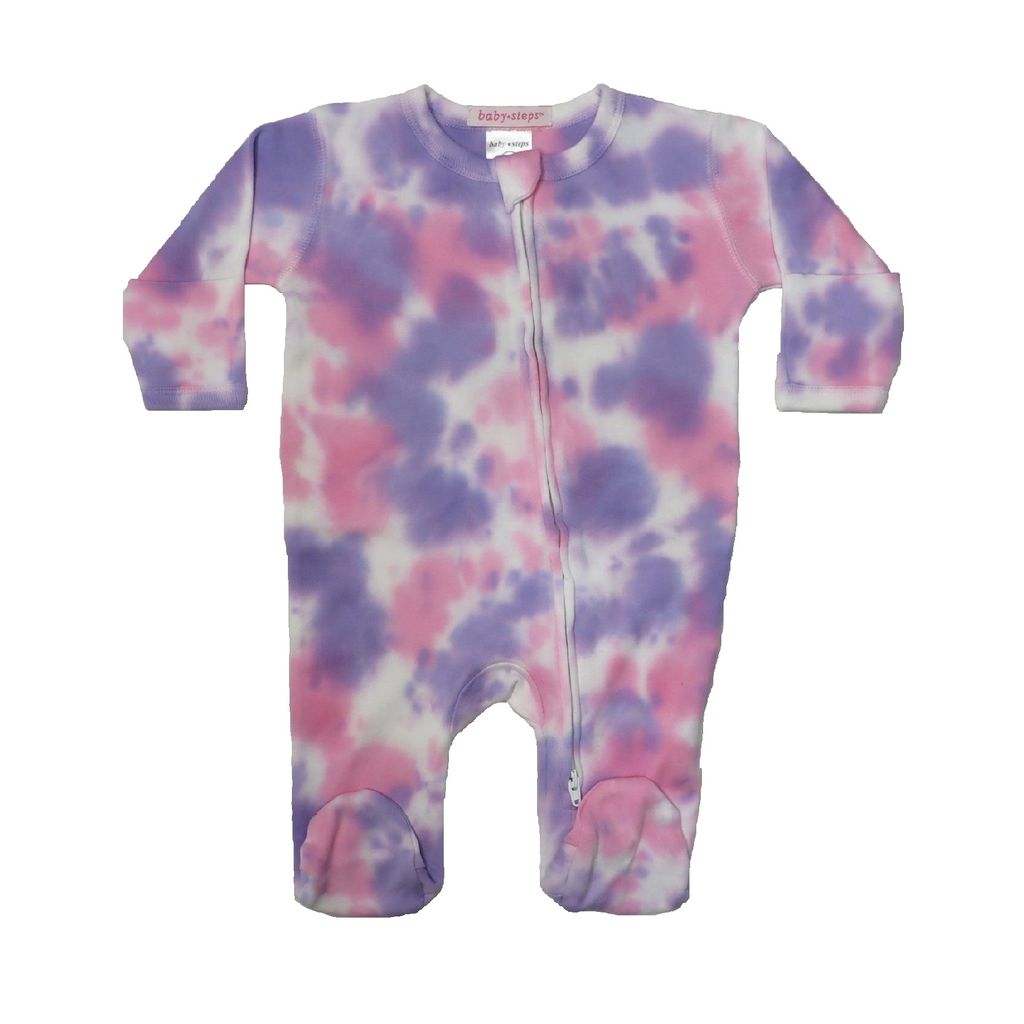 Baby Tie Dye Zipper Footie - Matilda