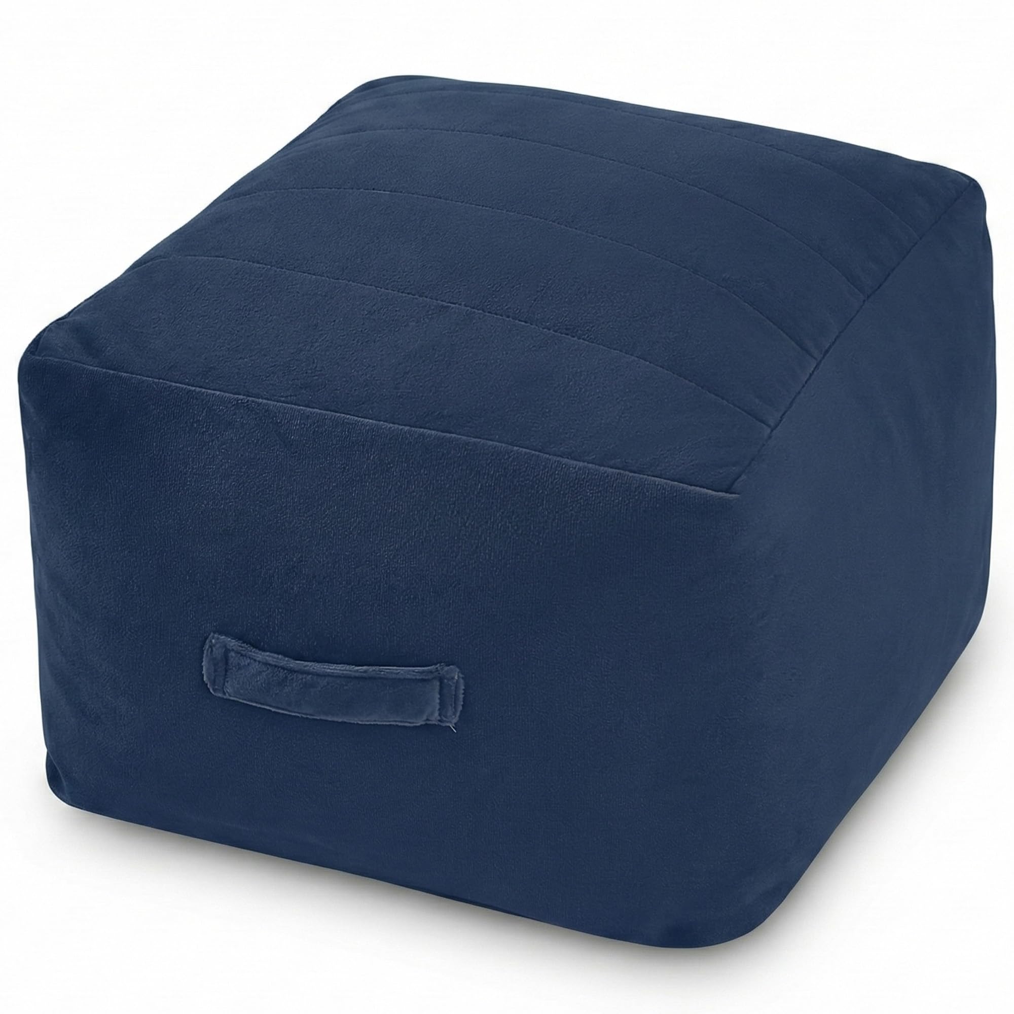 Grid Square Pouf Ottoman, 20"x20"x15"