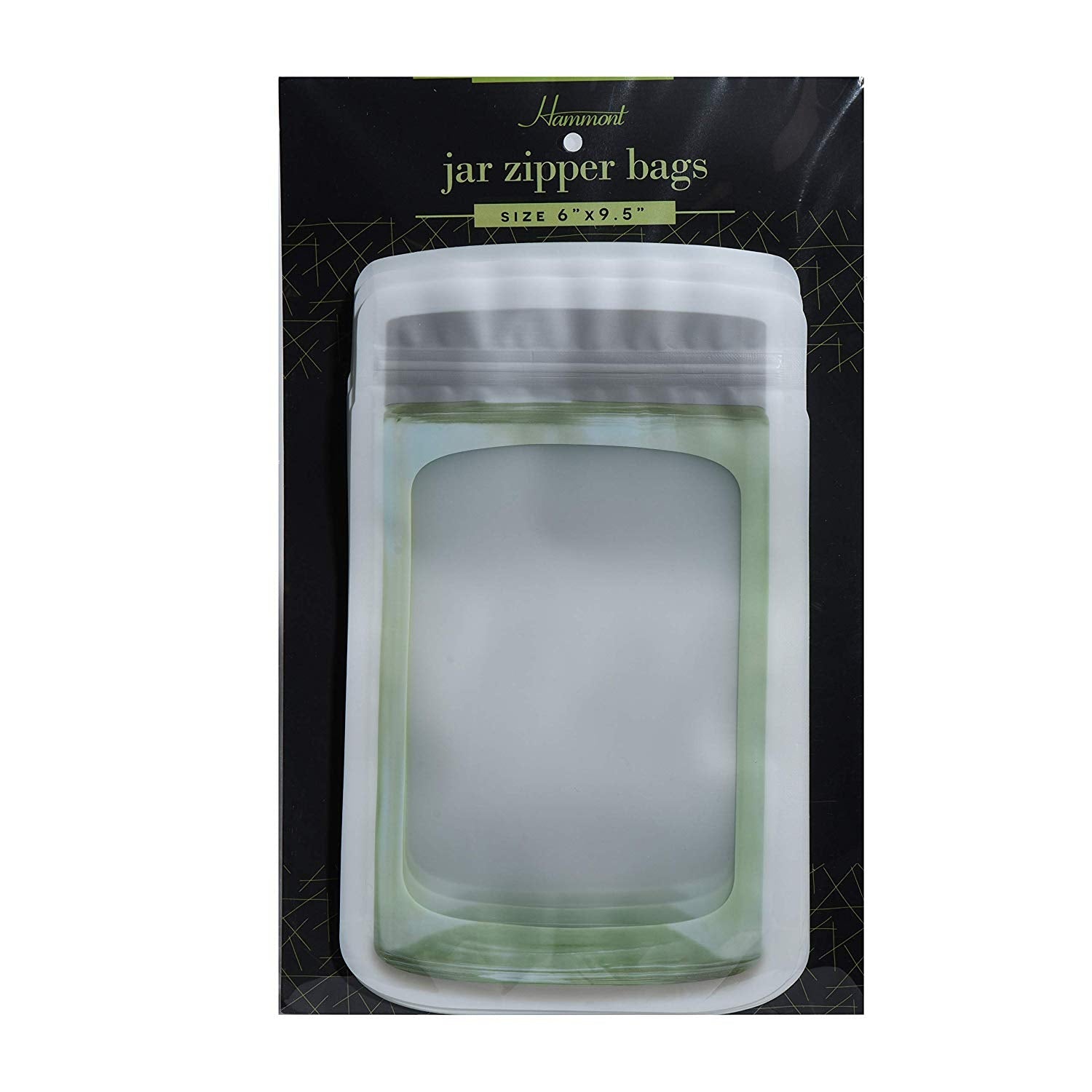 Jar Shape Airtight Bag Silver 6"x9.5" 20 Packs