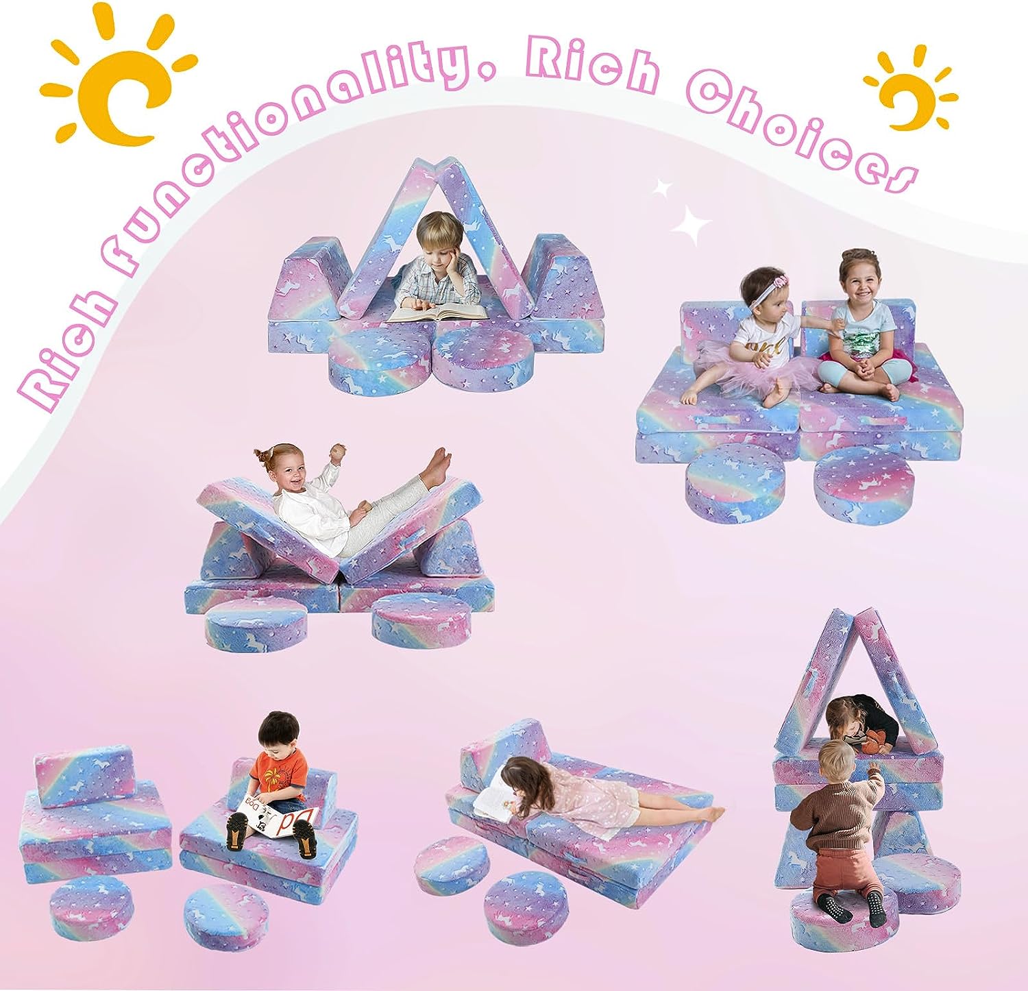 8-piece Kids Play Couch|glowsofa