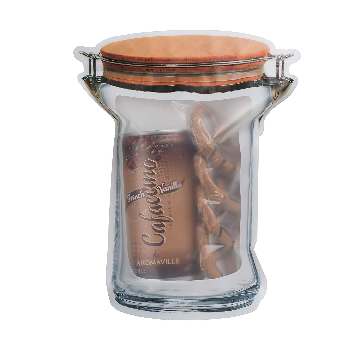 Jar Shape Airtight Bag Wood 7.25"x9.5" Pack Of 20