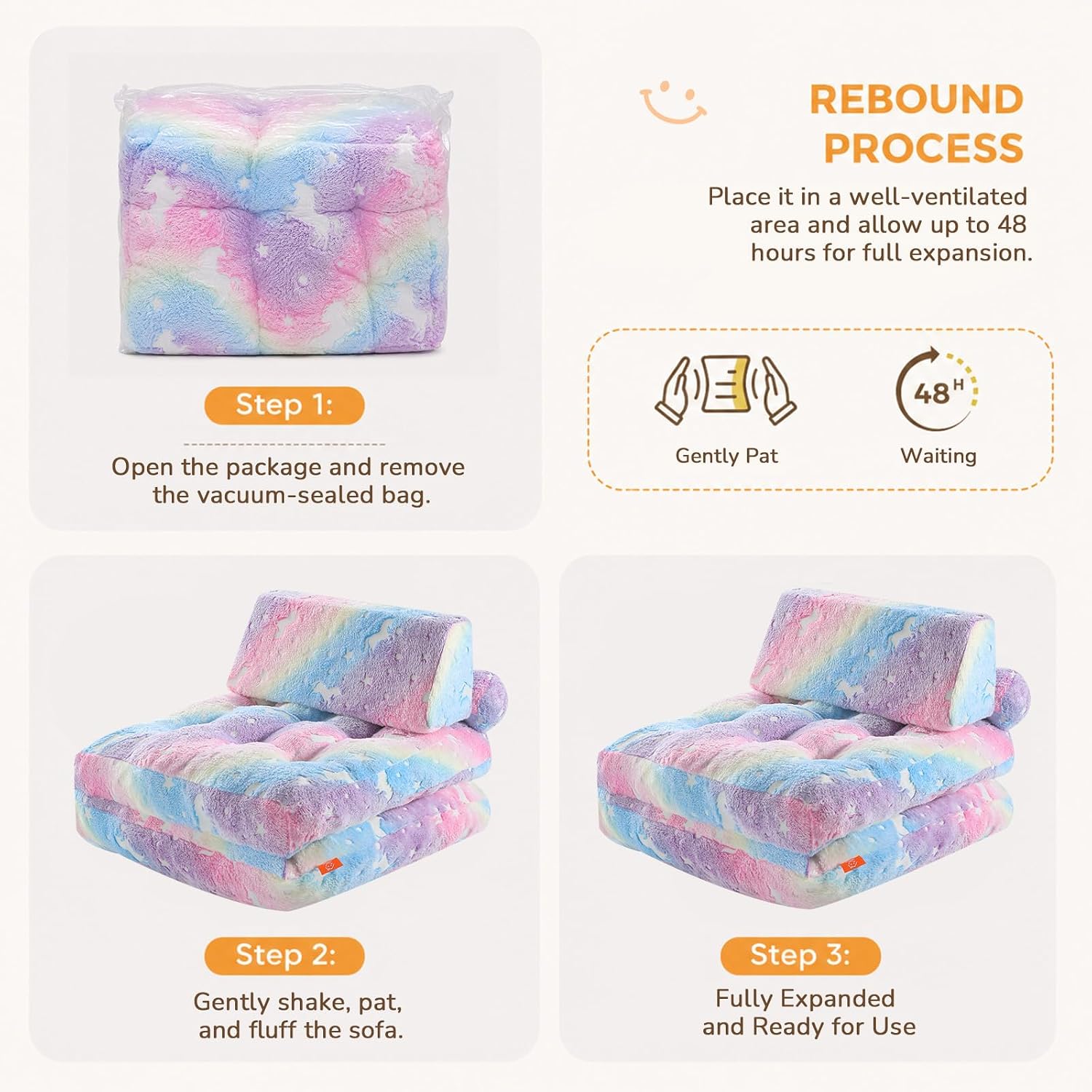 Kids Couch, 3-in-1 Fold-out Foam Chair