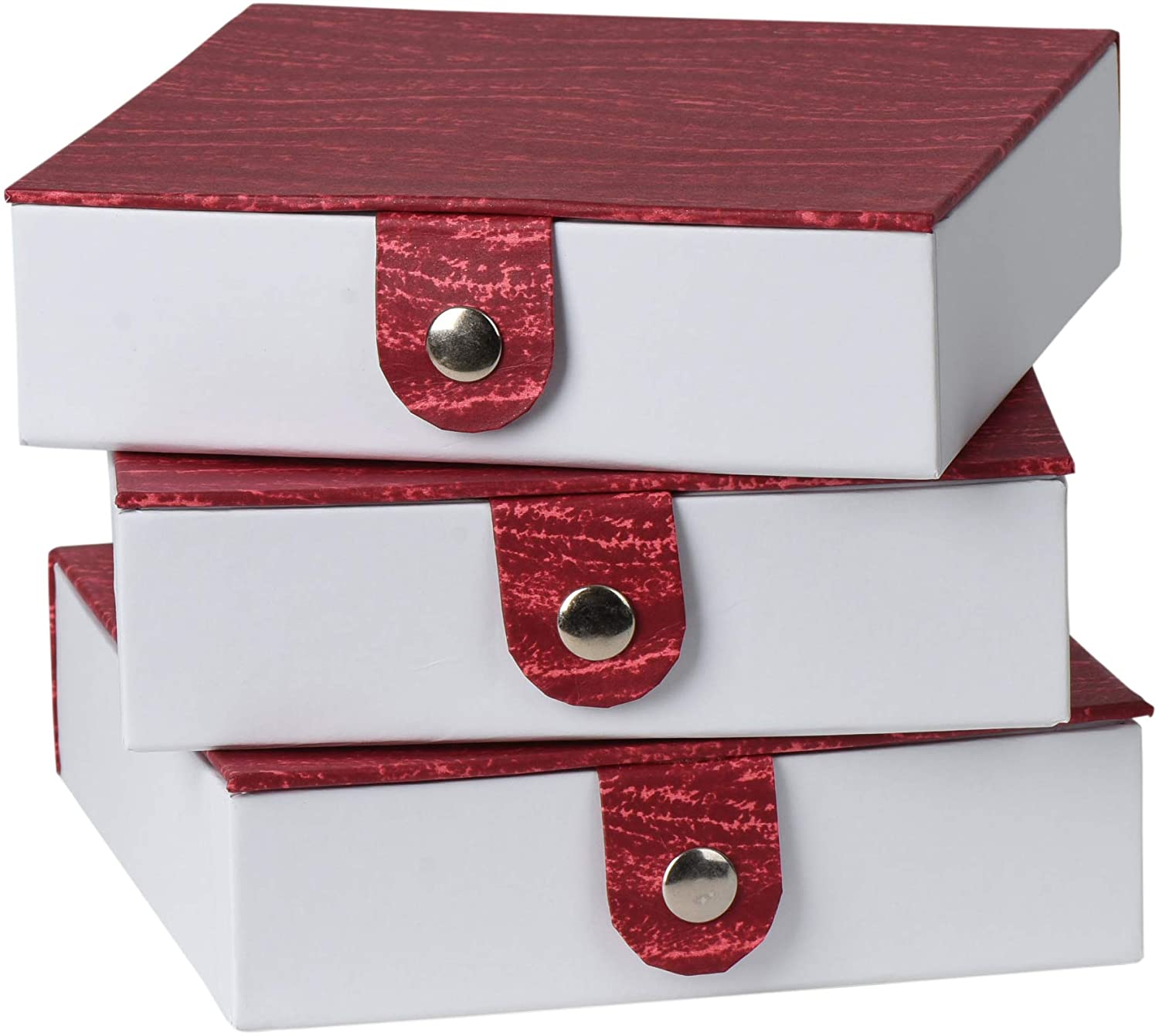 Burgundy Gift Box With Snap Closure 6 Pack 5.9x5.9x1.8