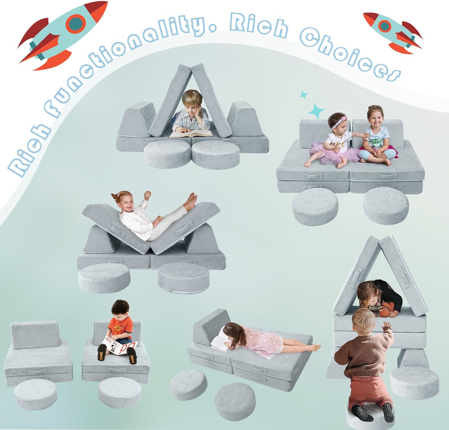 8-piece Kids Play Couch|glowsofa