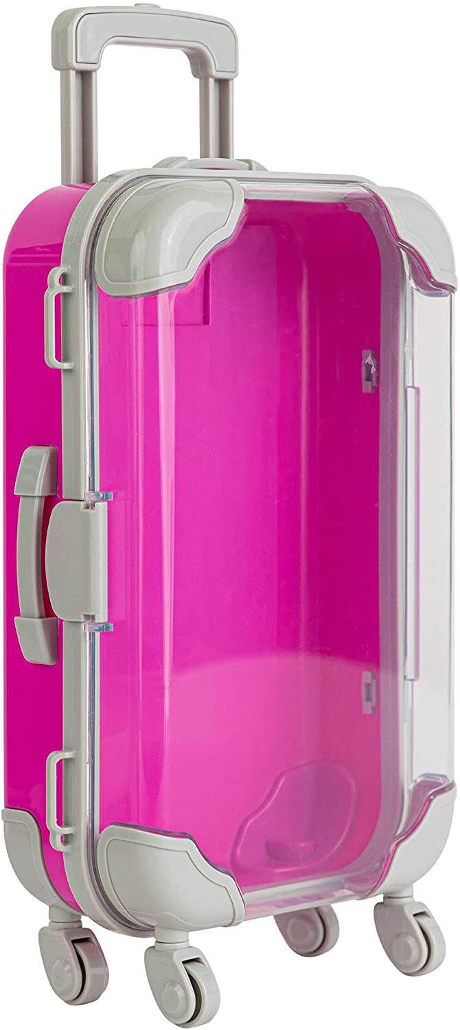 Pink Plastic Suitcase Candy Box 3 Pack 7.5"x5"x2.5"