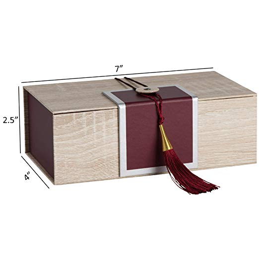 Maroon Gift Box With Tassel 8 Pack 7x4x2.5