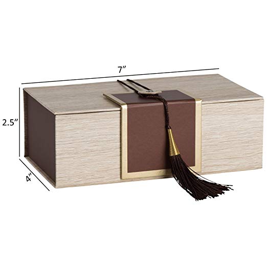 Gift Box With Tassel 8 Pack 7x4x 2.5 Brown