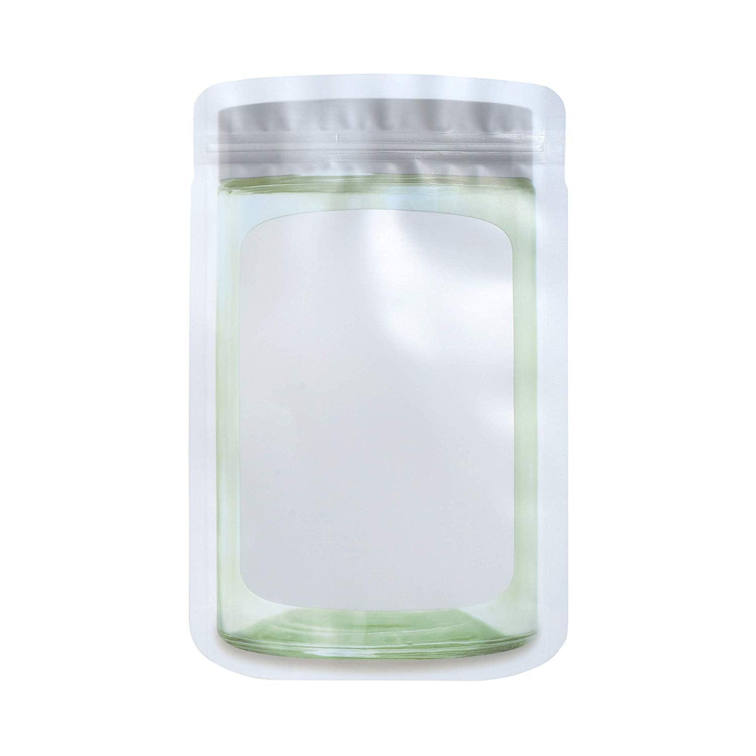 Jar Shape Airtight Bag Silver 6"x9.5" 20 Packs