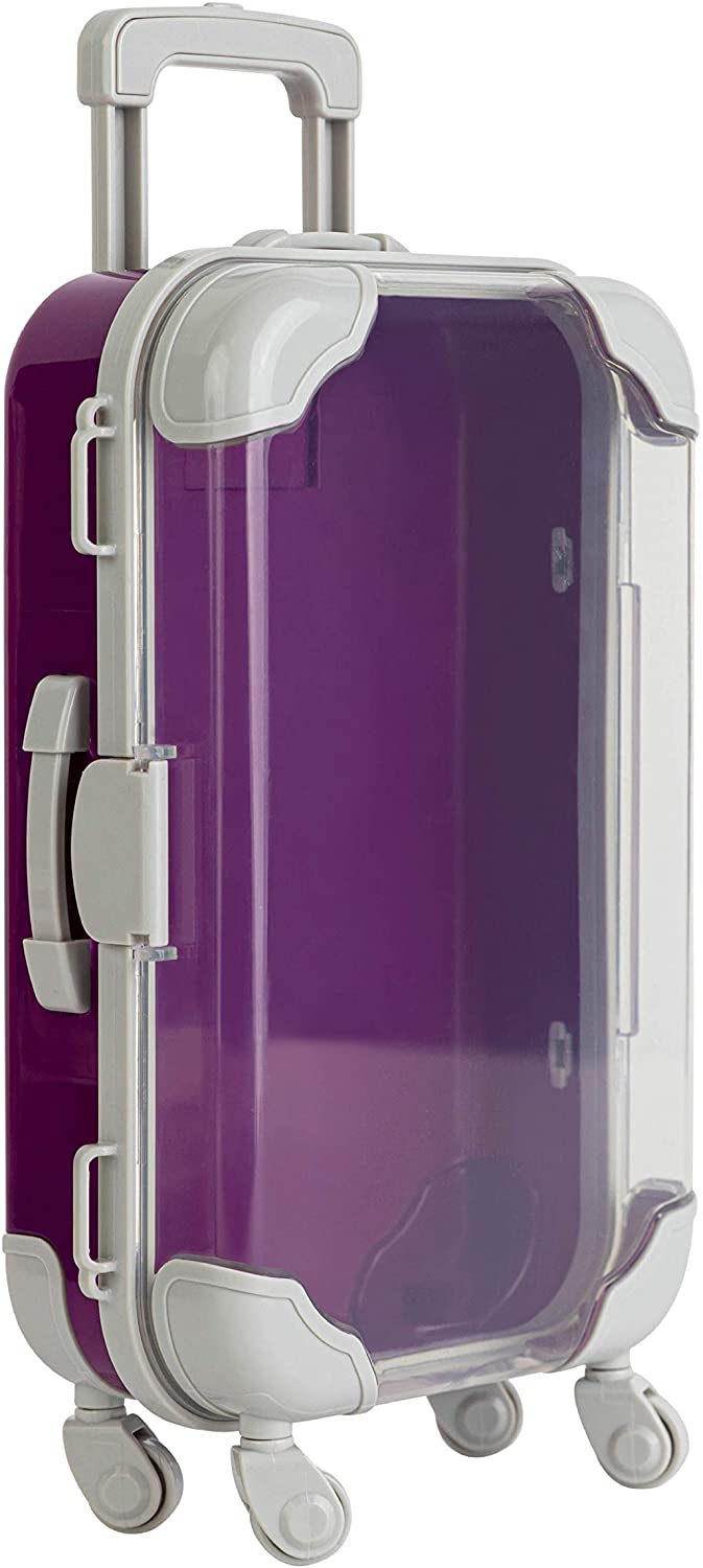 Purple Plastic Suitcase Candy Box 3 Pack  7.5"x5"x2.5"