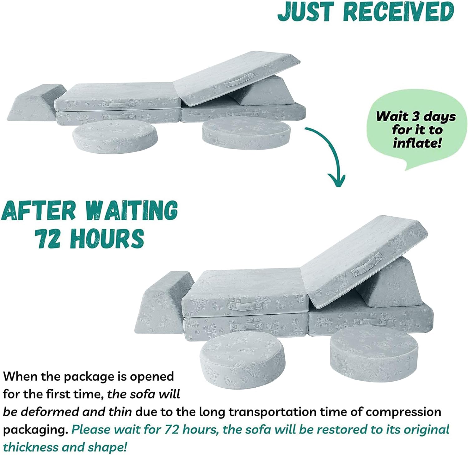 8-piece Kids Play Couch|glowsofa