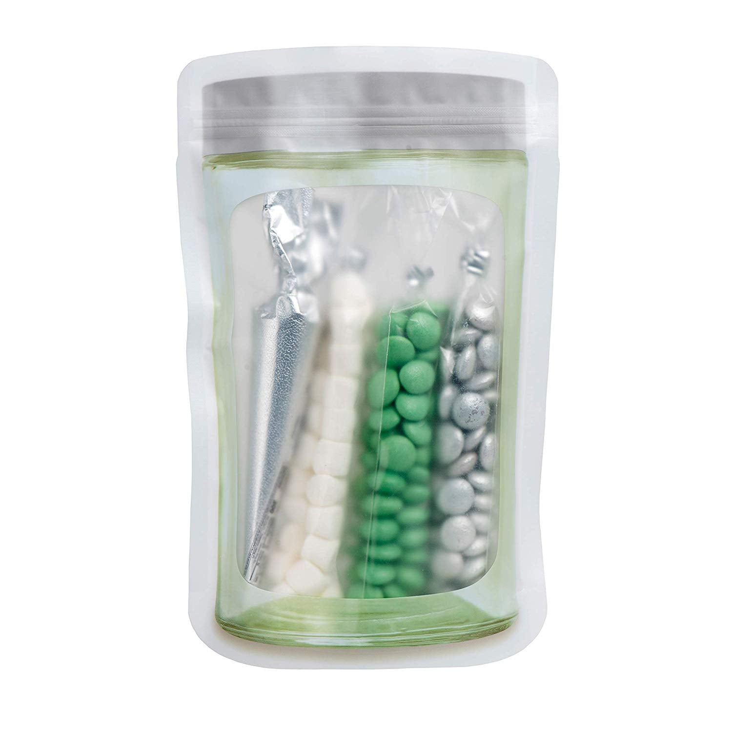 Jar Shape Airtight Bag Silver 6"x9.5" 20 Packs