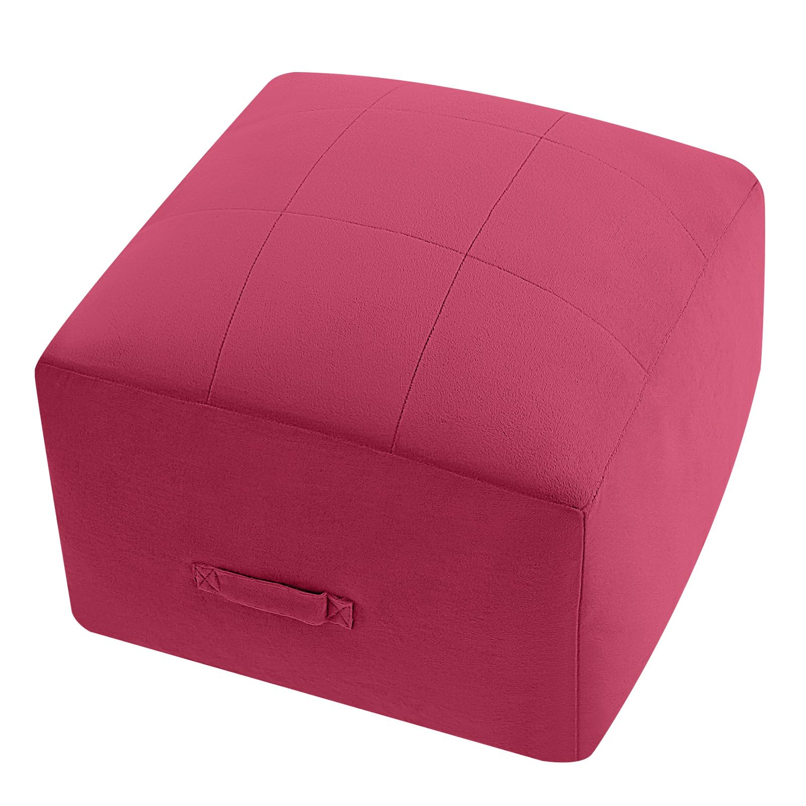 Grid Square Pouf Ottoman, 20"x20"x15"